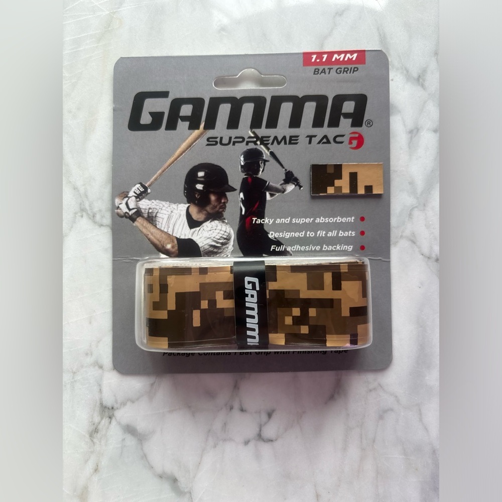 Gamma Supreme Tac Bat Grip 1.1 mm- Brown/ Tan Camouflage